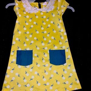 Girl yellow floral summer dress